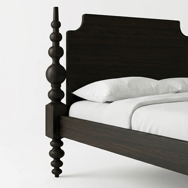 Four Poster Bed accents Spindle Turned Posts and Bobbin Detailing