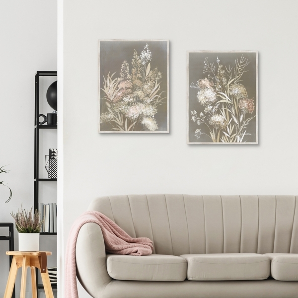 Framed Canvas Art Botanical Floral Motif Wildflower