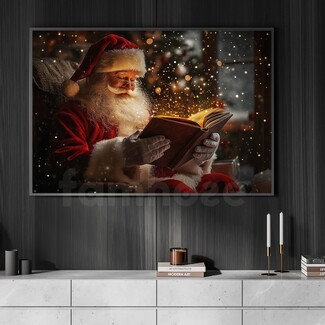 Framed Wall Art Magical Book Glow Modern Christmas Canvas