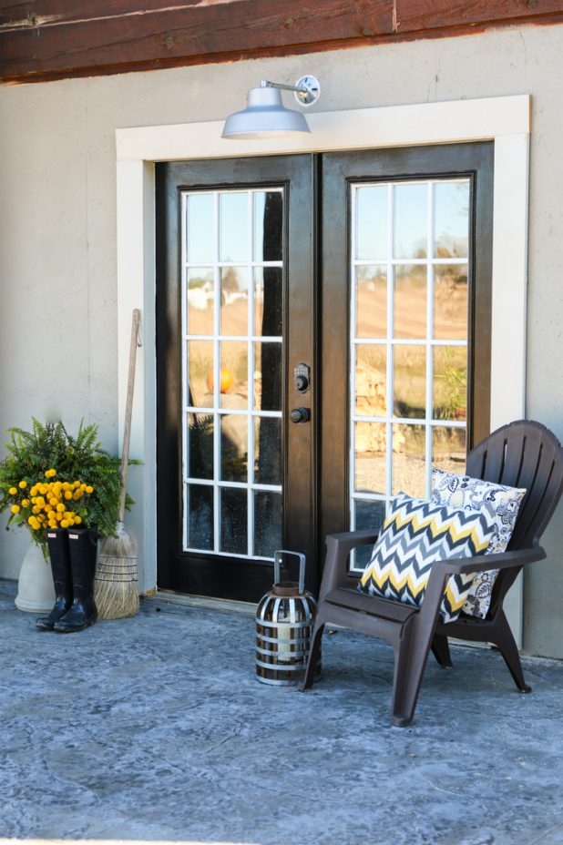 French Doors 15-Lite Grid Painted Rustic Patio Entrance