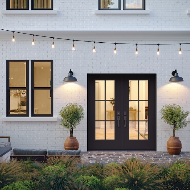 French Patio Door Six-Lite Grilles Steel Double Doors With Grilles