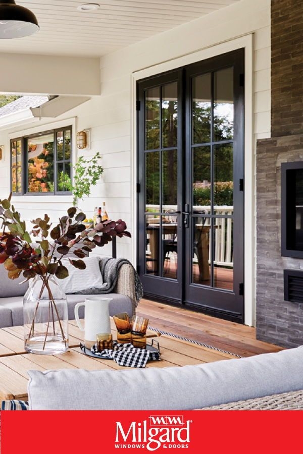 French Patio Doors Swinging Operation Black Swinging Patio Doors