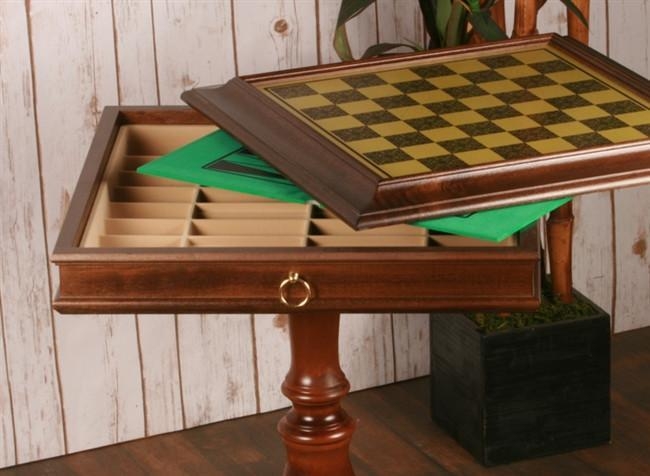 Game Table Polished Walnut, Convertible Backgammon Table Storage