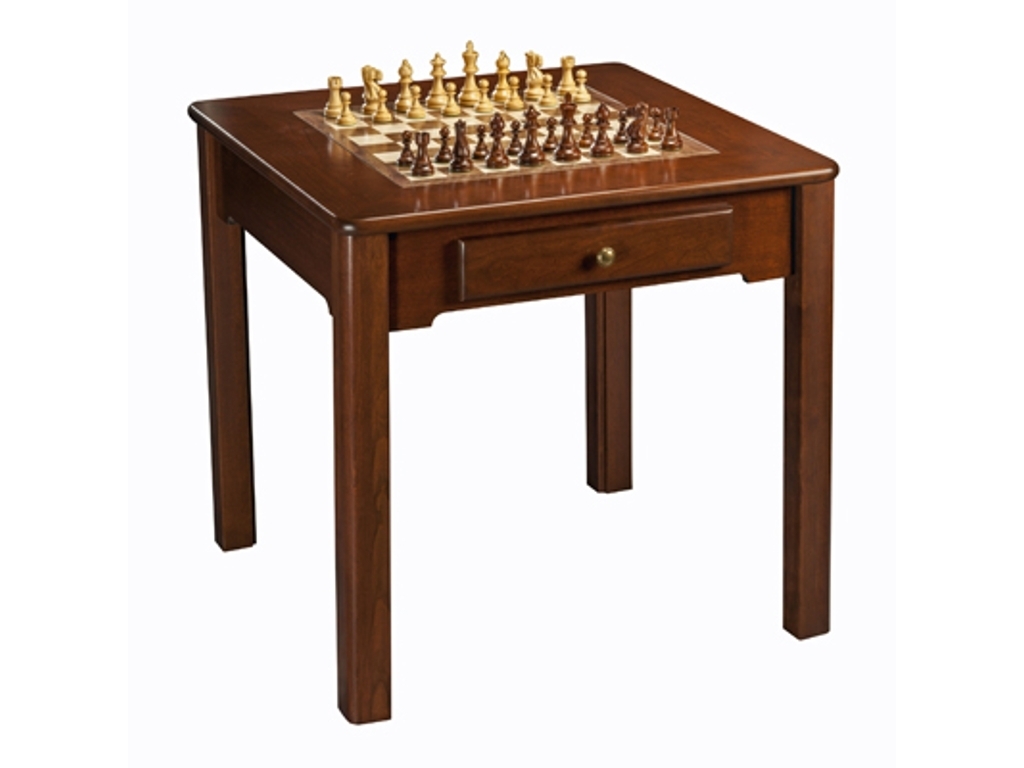 Game Table Solid Cherry Wood, Traditional Game Room Furniture and Drawer