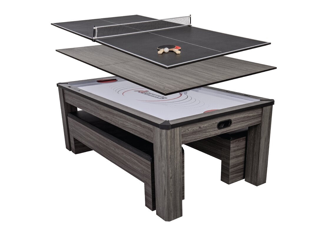 Game Table with 3-in-1 Functionality and Storage Benches