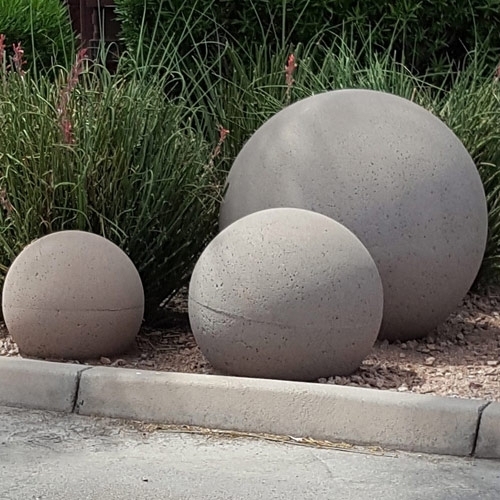 Garden Sculpture: Porous Texture Cement Gray Modern Art
