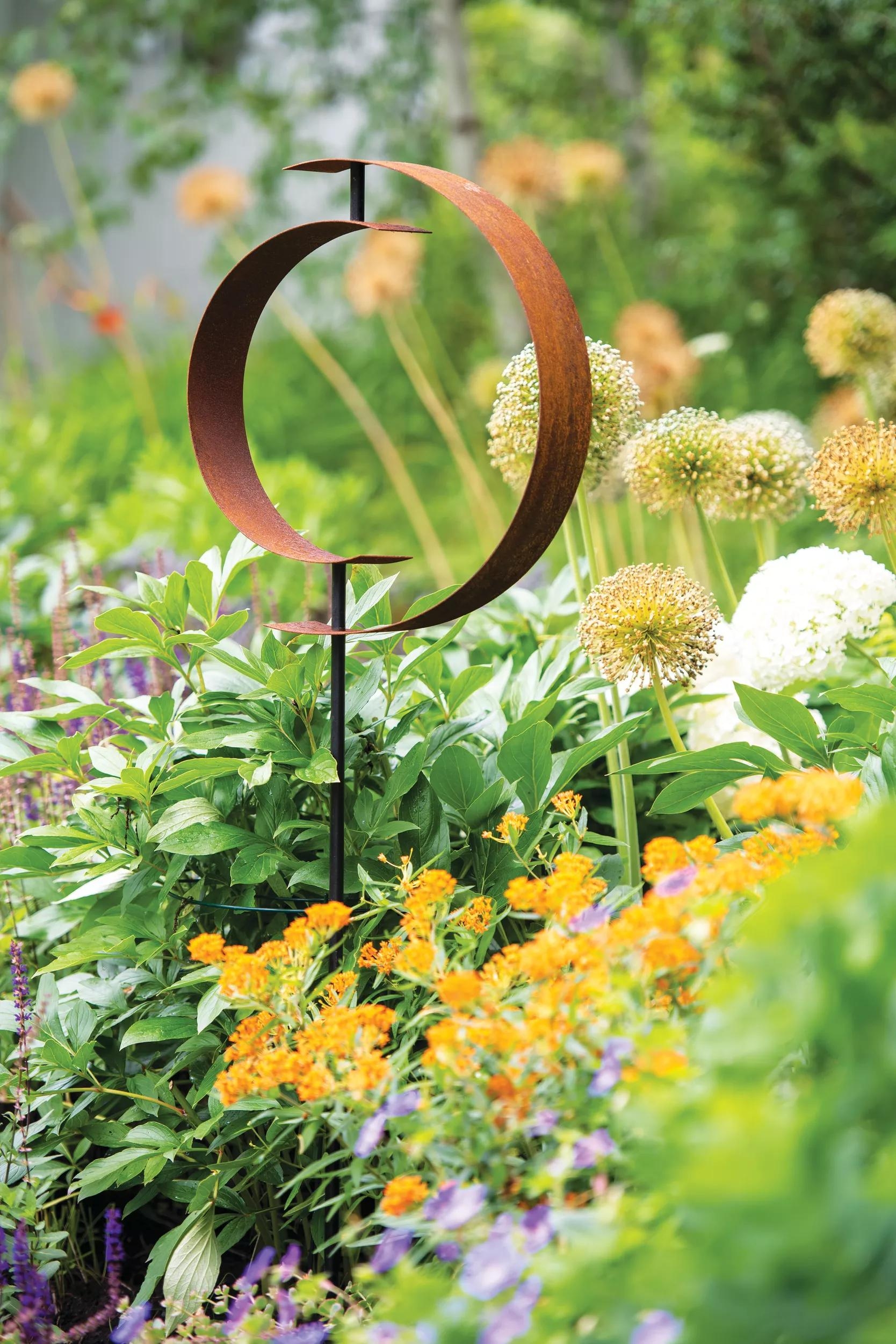 Garden Sculpture with Minimalist Frame Corten Steel Yard Art