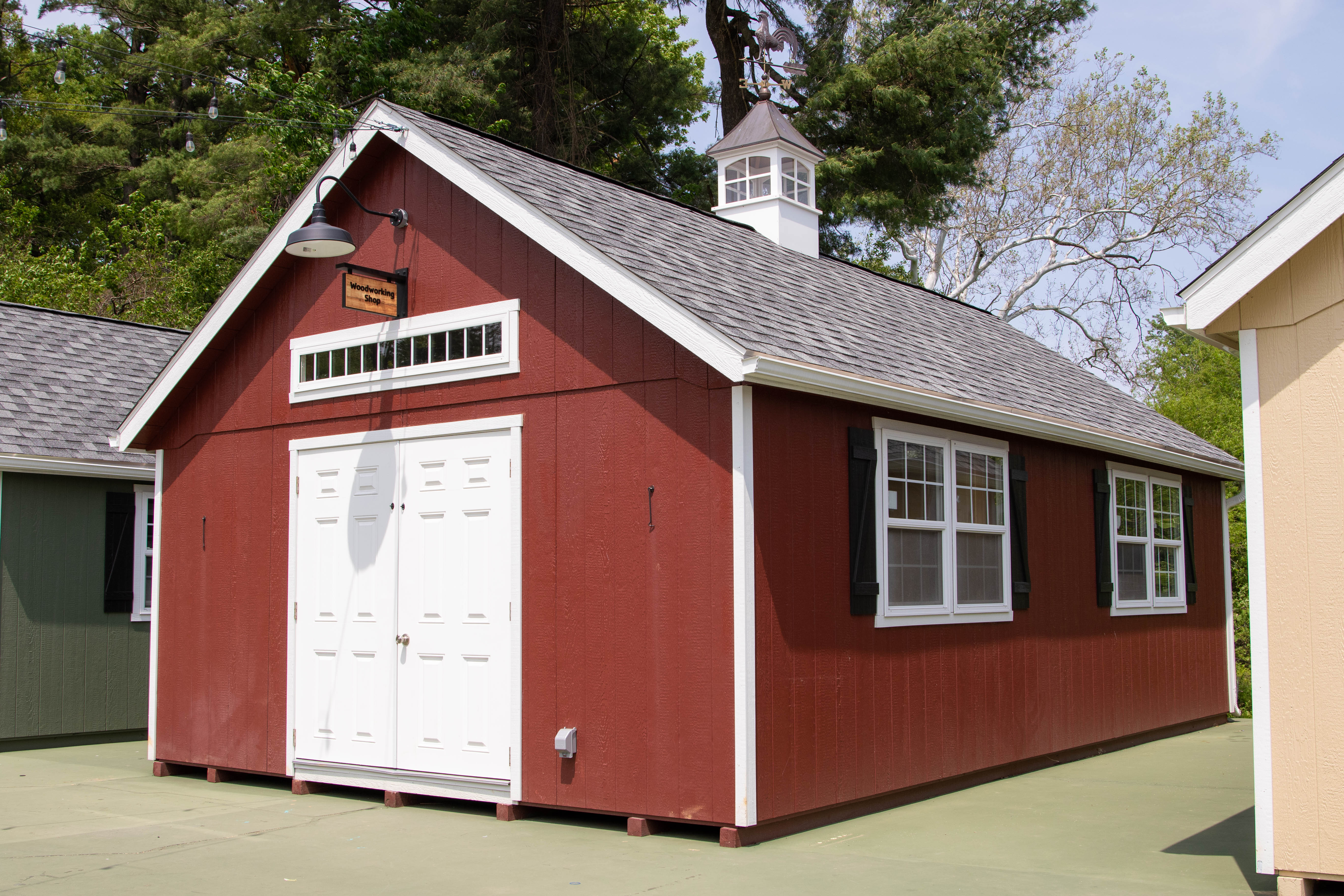 Garden Shed: Rooftop Cupola Barn Red Woodworking Shop