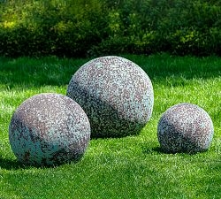 Garden Sphere: Mottled Surface Earthy Brown Stone Accents
