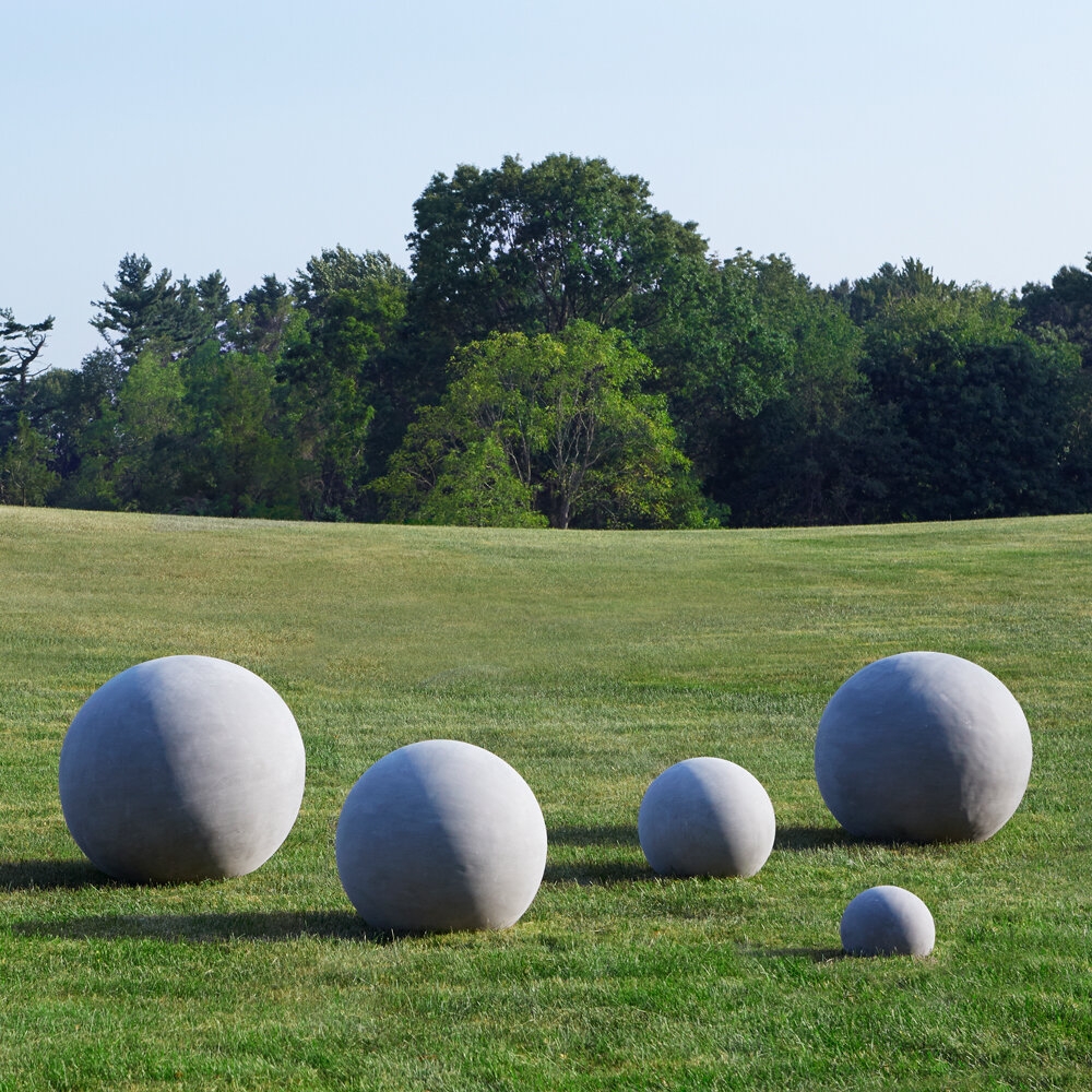 Garden Spheres: Geometric Form Stone Architectural Lawn Decor