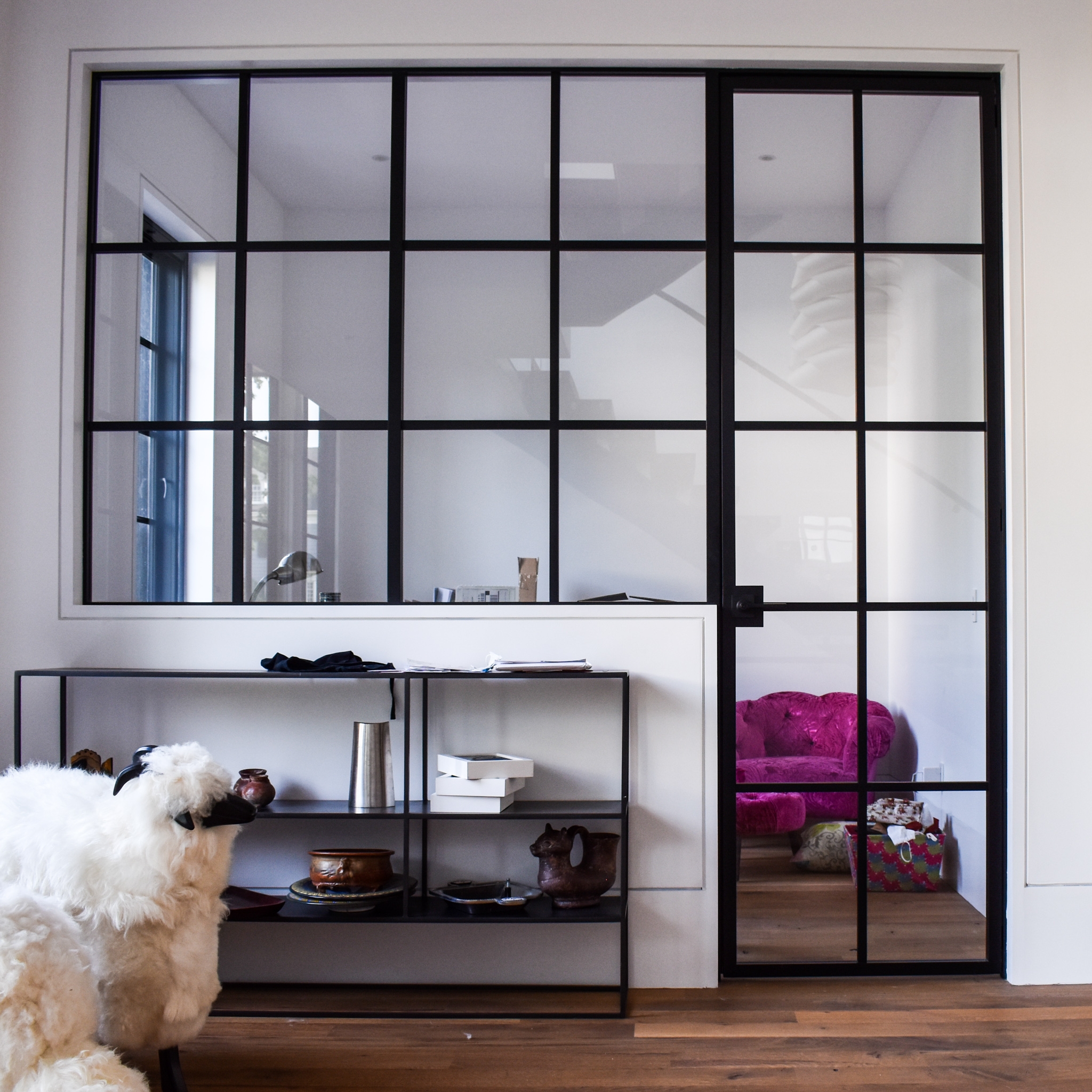 Glass Partition Door: Floor To Ceiling Door Industrial Partition