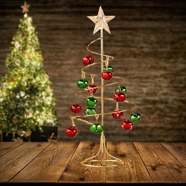 Gold Ornament Display Stand With Spiral Wire Design And Star