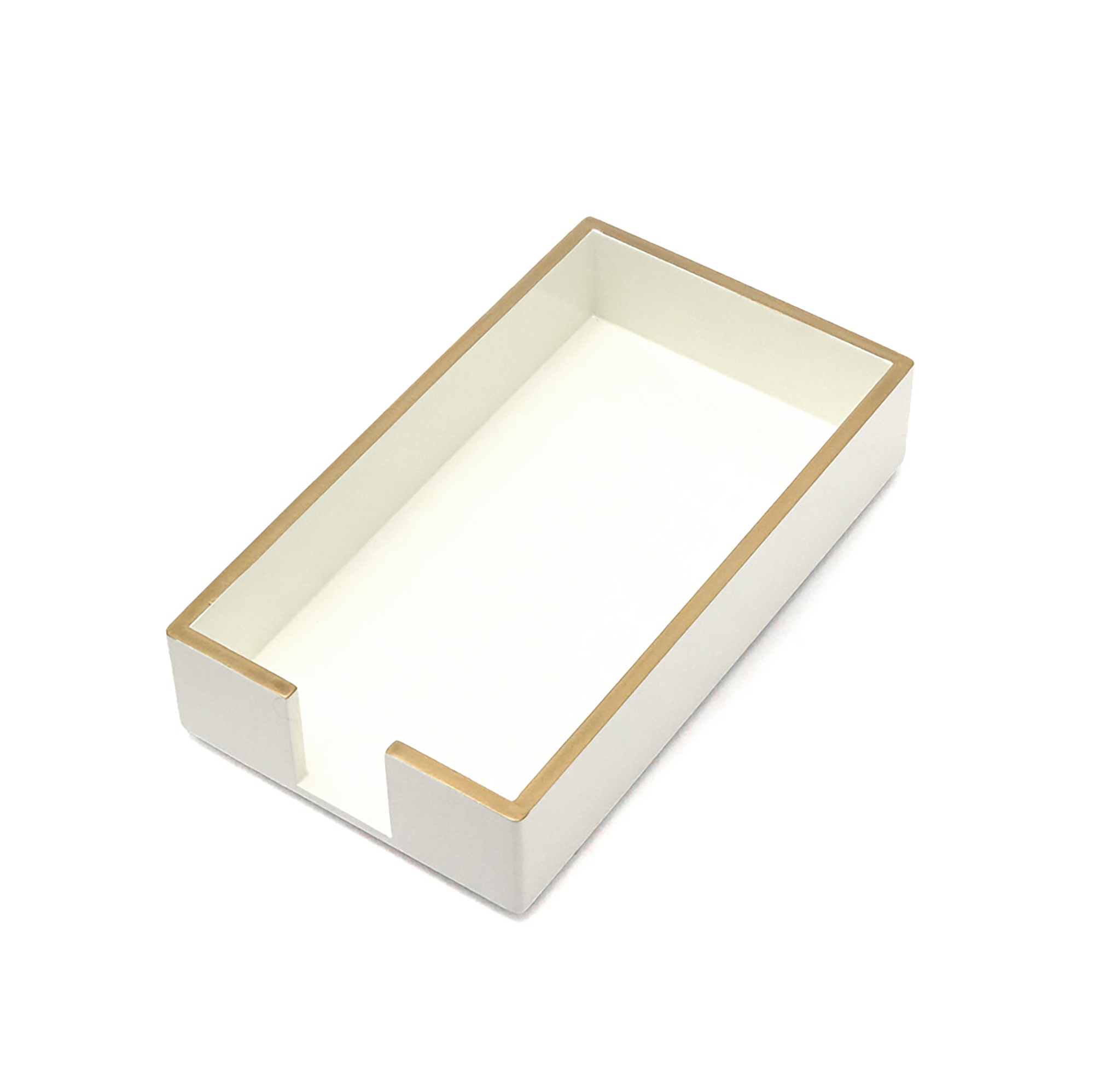 Guest Towel Holder Creamy White Finish Front Cutout Tray