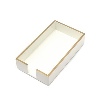 Guest Towel Holder Creamy White Finish Front Cutout Tray