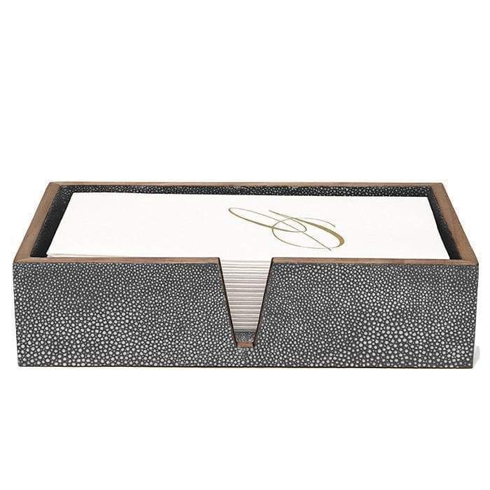 Guest Towel Holder Shagreen Texture V-Cutout Gray Decor