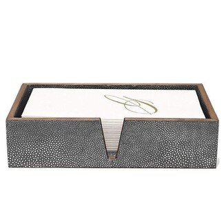 Guest Towel Holder Shagreen Texture V-Cutout Gray Decor
