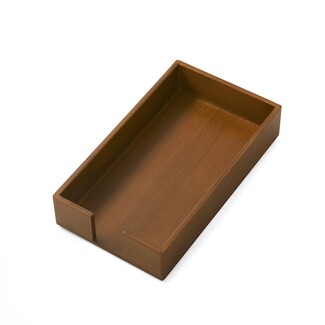 Guest Towel Tray Side Cutout Walnut Wood Grain Organizer