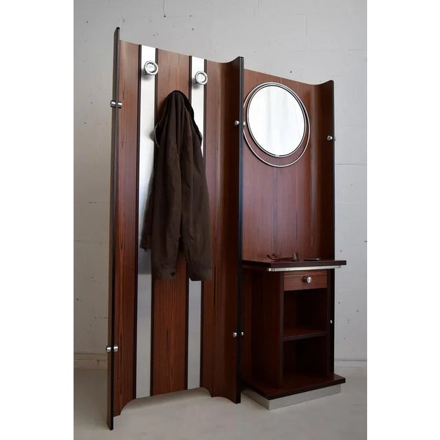 Hall Tree Curved Wood Panels Italian Valet Stand