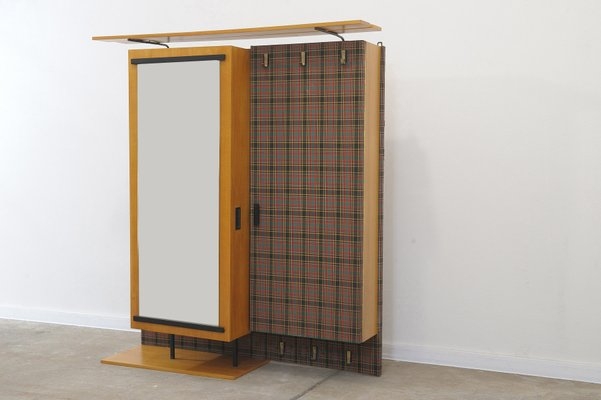 Hallway Unit with Tartan Fabric Panel and Vintage Plaid Rack
