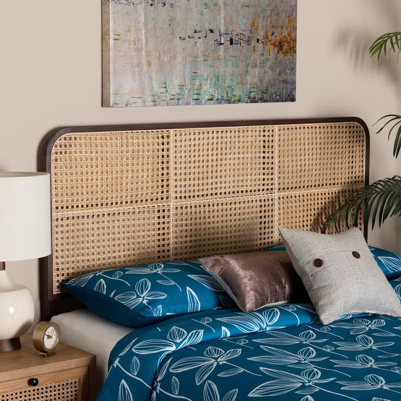 Headboard Curved Bayur Wood Frame Modern Bohemian Headboard