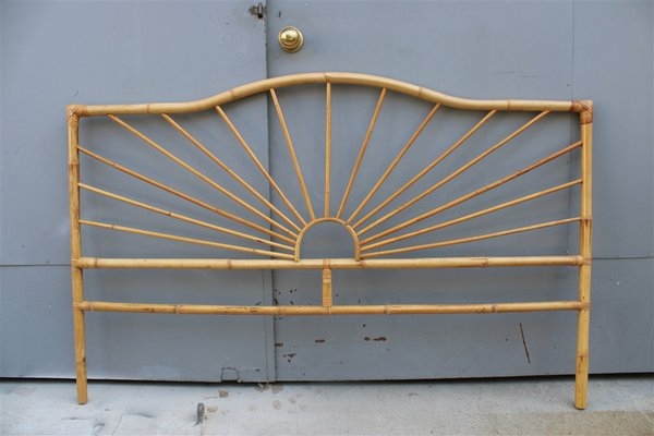 Headboard Undulating Rail Bamboo Nodes 1950s Radial Headboard