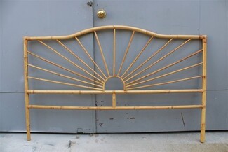 Headboard Undulating Rail Bamboo Nodes 1950s Radial Headboard