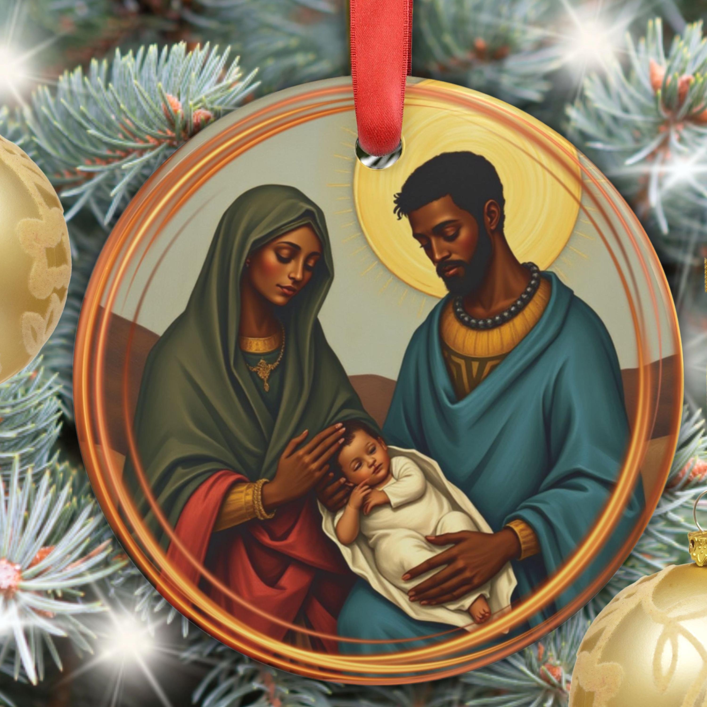 Holiday Ornament: Black Nativity Ornament Radiant Halo Art