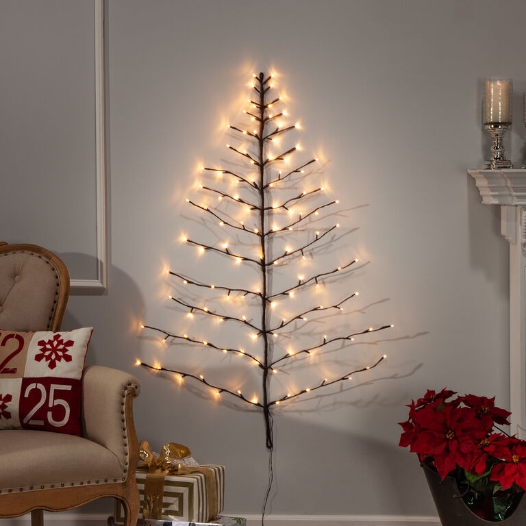 Holiday Wall Hanging Twig Like Branches and LED Lights