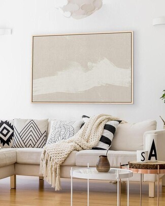 Horizontal Wall Art: Abstract Brushstrokes Framed Landscape