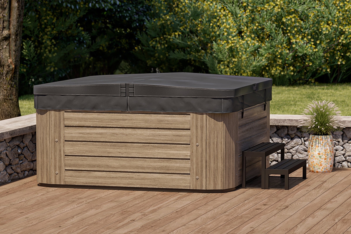 Hot Tub Cover Charcoal Vinyl Top Tapered Weather Resistant Cover