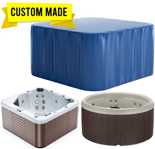 Hot Tub Cover Custom Made Blue Pleated Side Walls Drape