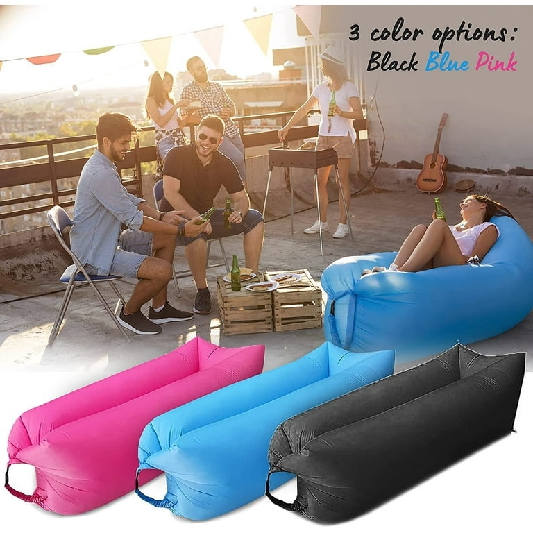 Inflatable Lounger Integrated Headrest Portable Set