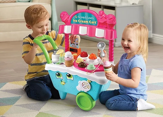 Interactive Ice Cream Cart with Mobile Base Serving Station