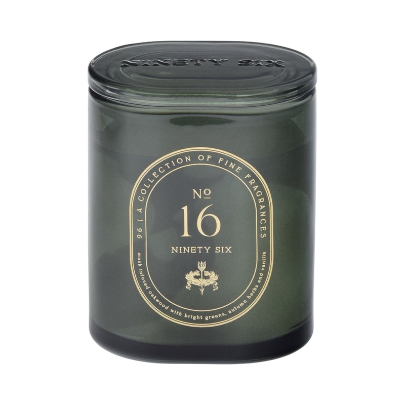 Jar Candle Deep Green Tint Oval Glass Shape Forest Green Glass Candle