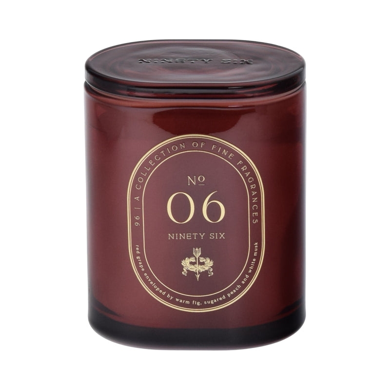 Jar Candle Deep Plum Glass Embossed Lid Apothecary Style Jar