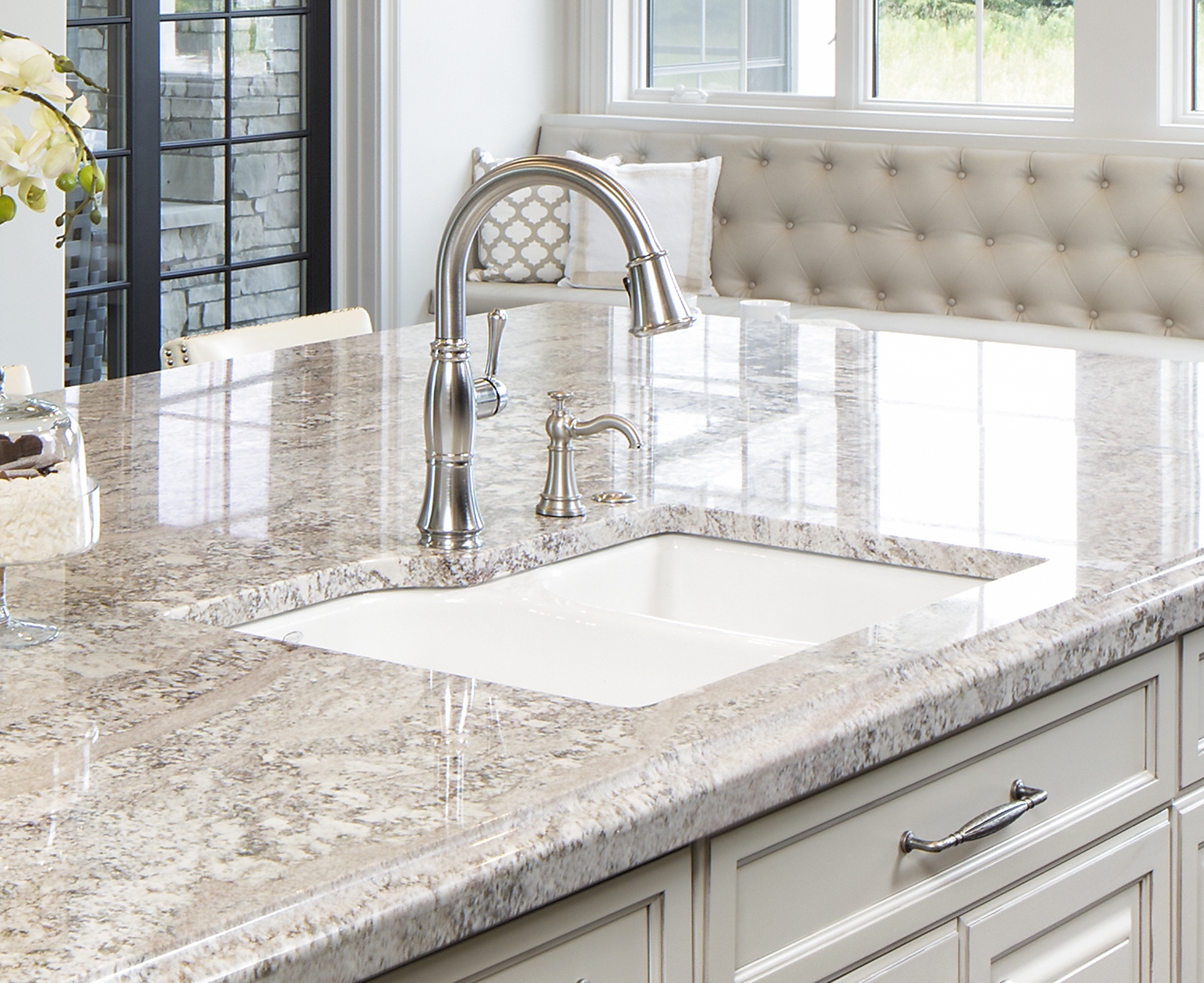 Kitchen Sink Speckled Granite Undermount Design Style