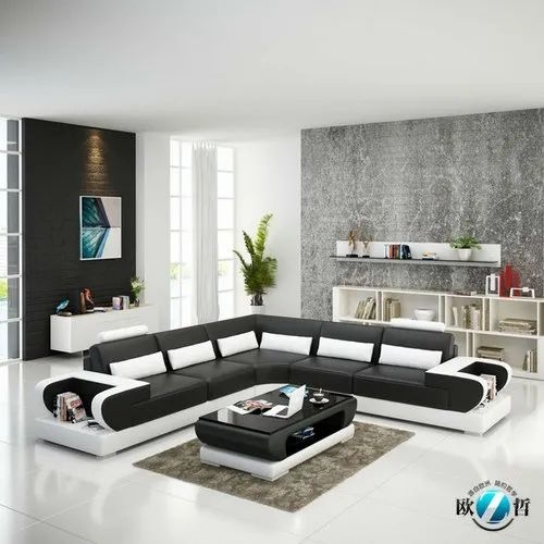 L-Shape Sectional Integrated Armrest Shelving Curves