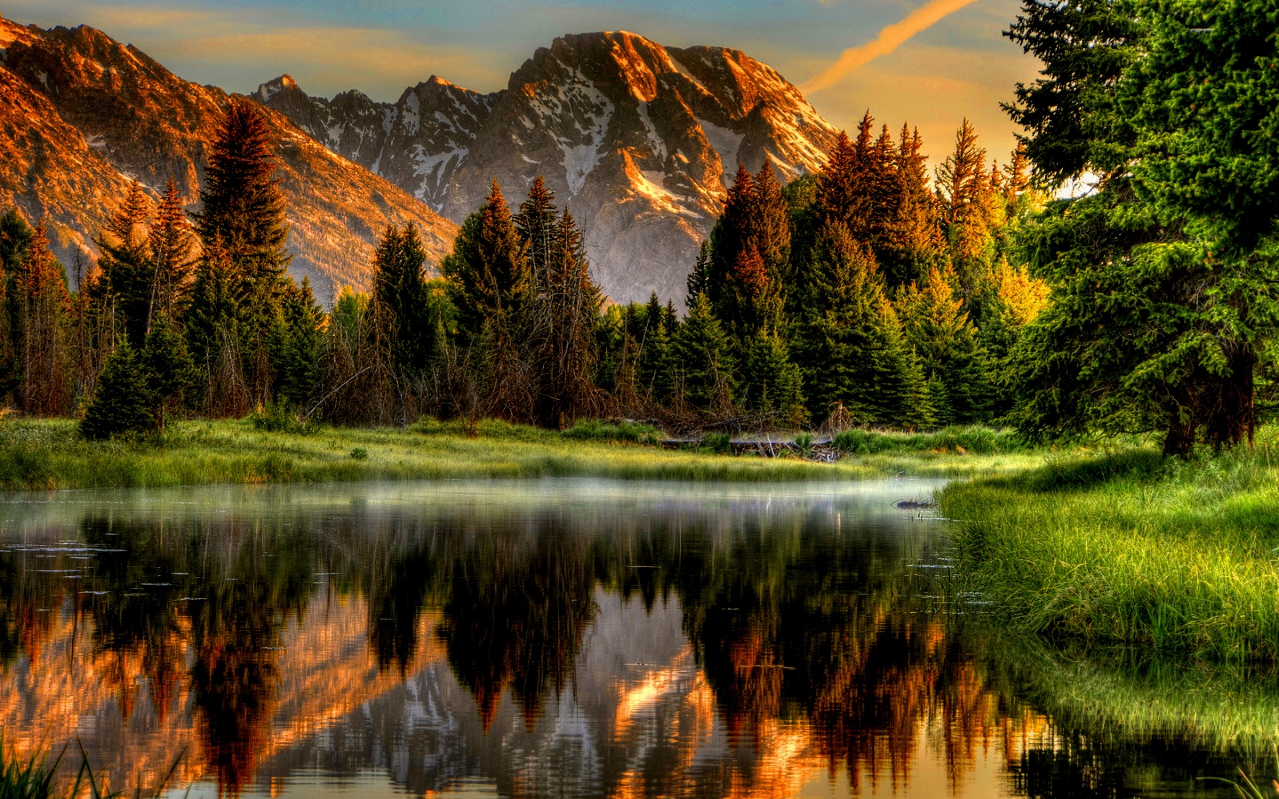 Landscape Print Vibrant Hdr Golden Hour Mountain