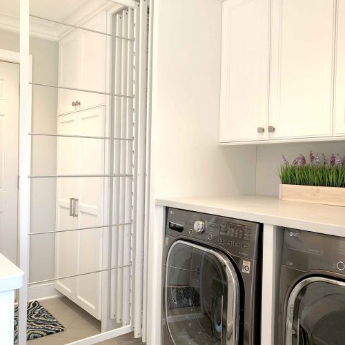 Laundry Drying Rack employs Slide-Out System for Extra Space
