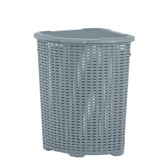 Laundry Hamper: Ventilated Slate Gray gray bathroom storage bin