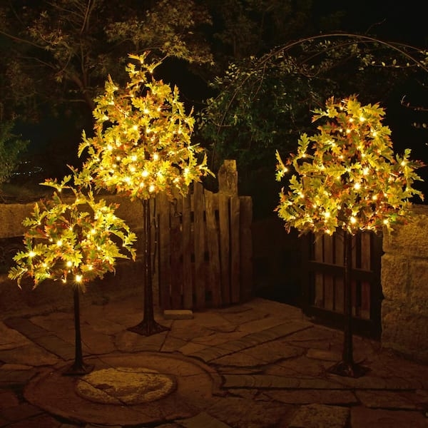 Lighted Artificial Tree Forest Green Autumnal Patio Lighting