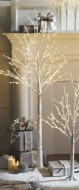 Lighted Tree Iced Texture 5.5 Foot Height Frosted Winter Decor
