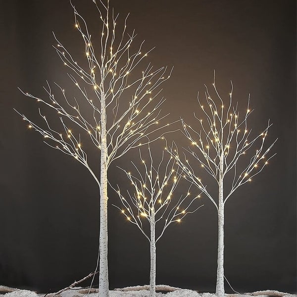 Lighted Trees 3 Piece Set with Tiered Heights Branch Decor