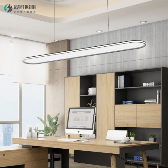 Linear Pendant Light with Oval Silhouette in Matte Black