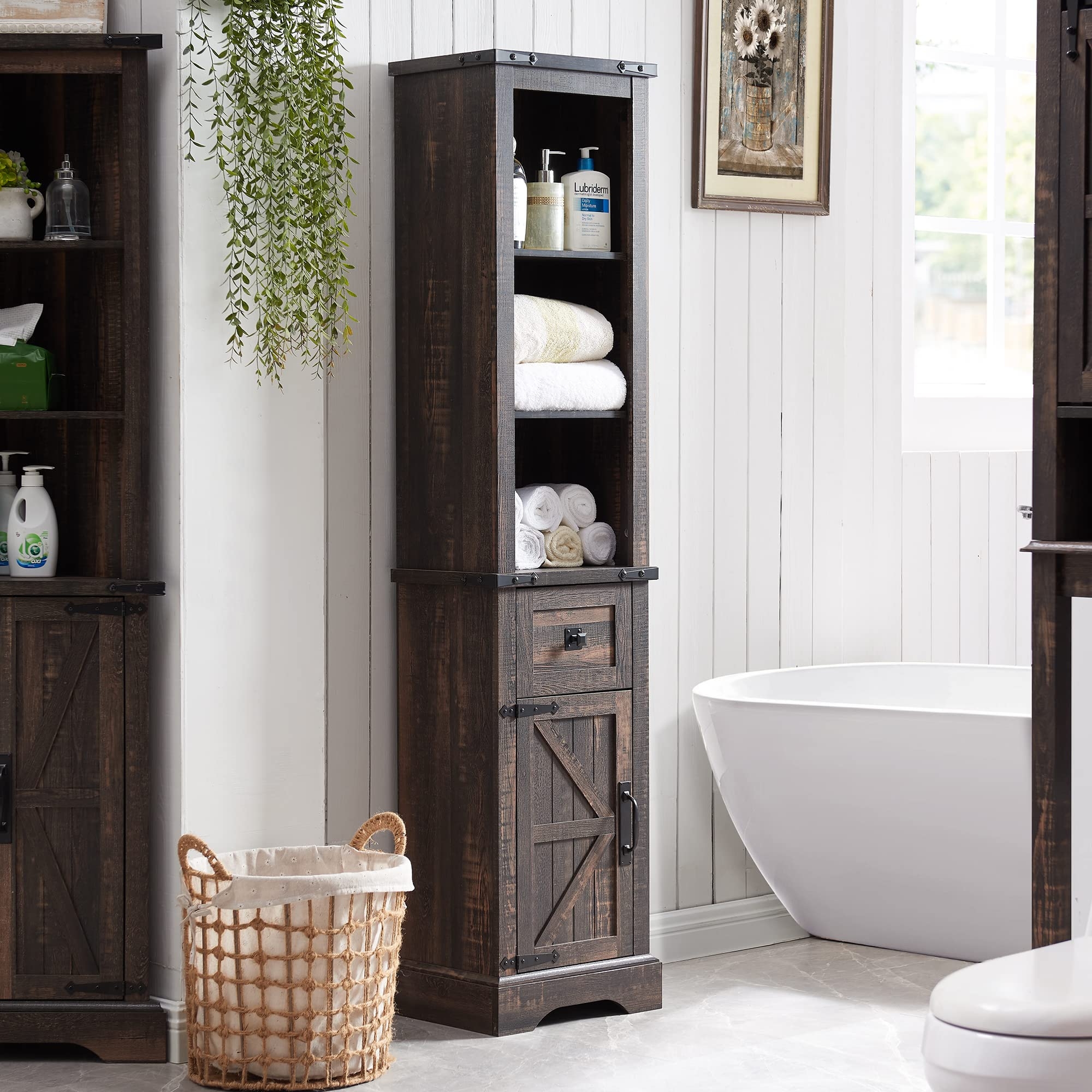 Linen Tower Rustic Barn Door Linen Tower Dark Oak