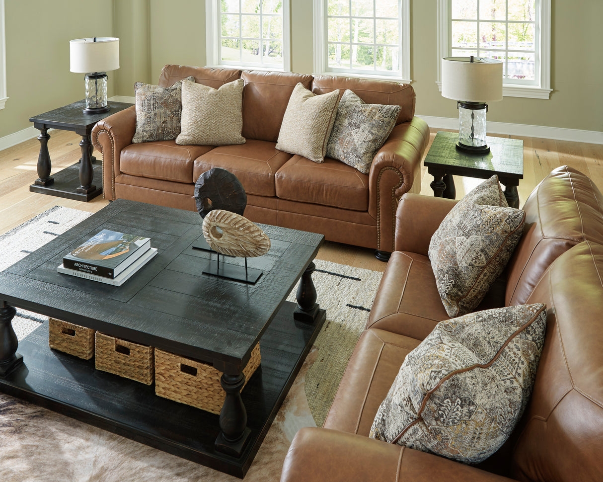 Living Room Set Dark Turned Legs Woven Basket Storage