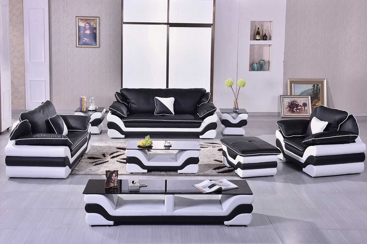 Living Room Set S-Shaped Silhouette Curved Base Lounge