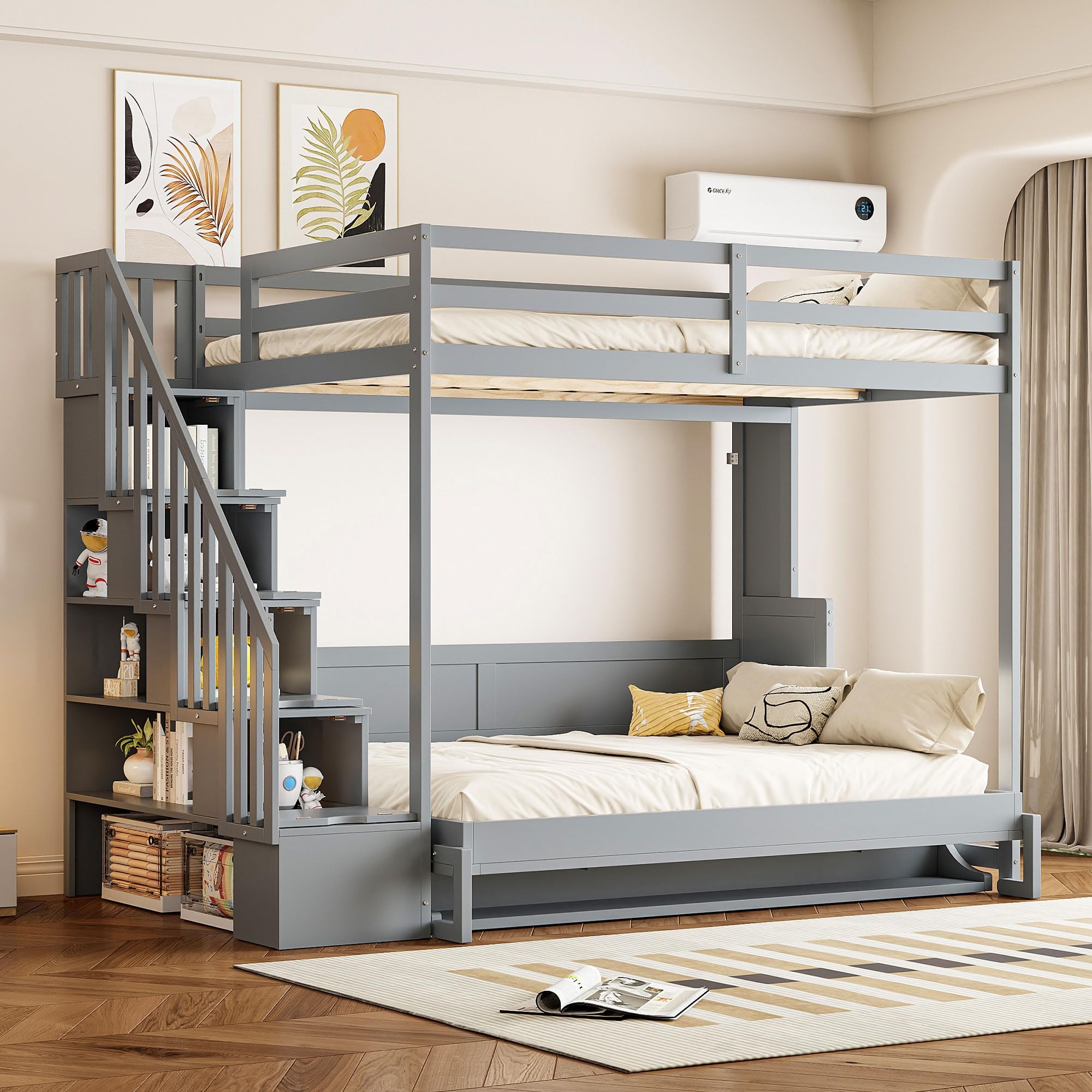 Loft Bed featuring Cubby Storage and Grey Loft Bed Storage