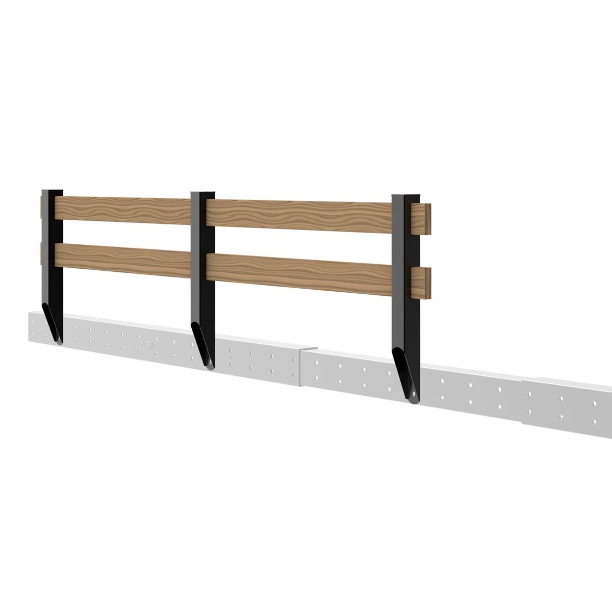 Loft Bed Railing Double Slat Perforated Mounting Beam