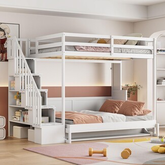 Loft Bed using Murphy Bed Base and White Full Loft Bed